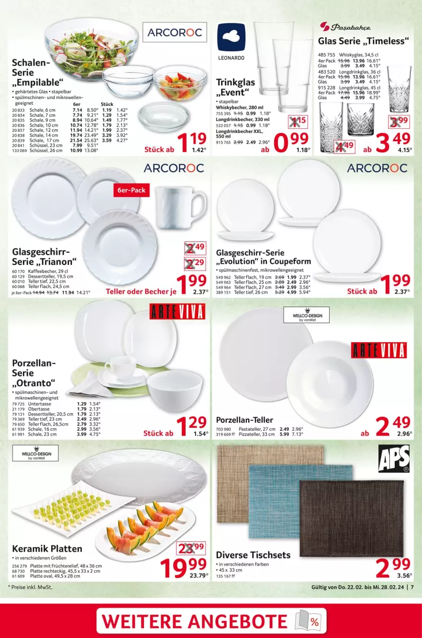 Aktueller Prospekt Selgros - Non Food - von 22.02 bis 28.02.2024 - strona 7 - produkty: angebot, angebote, Becher, dessert, Dessertteller, drink, eis, elle, früchte, geschirr, kaffee, kaffeebecher, latte, leonardo, mikrowelle, pasta, pizza, reis, rel, Ria, Schal, Schale, schüssel, spülmaschinen, tasse, teller, Ti, tisch, Tischset, trinkglas, whisky, Whiskybecher, Whiskyglas