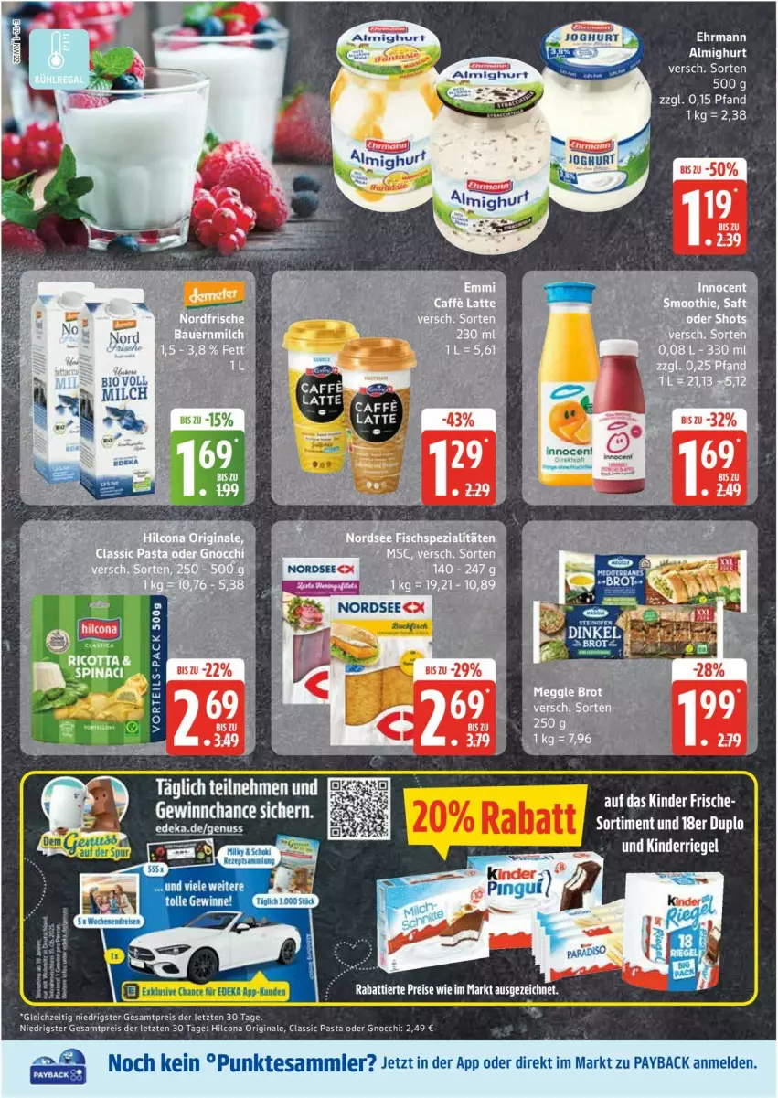Aktueller Prospekt Edeka - Prospekte - von 26.05 bis 31.05.2025 - strona 12 - produkty: almighur, almighurt, eis, gin, gnocchi, hilcona, Kinder, pasta, payback, reis, riegel, tesa, Ti, ZTE