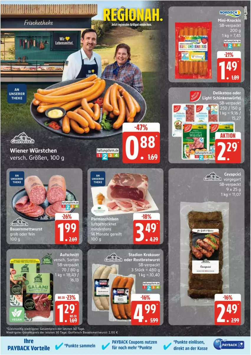 Aktueller Prospekt Edeka - Prospekte - von 26.05 bis 31.05.2025 - strona 7 - produkty: auer, Bau, Bauer, coupon, coupons, decke, eis, fleisch, gin, gutfleisch, krakauer, LG, Mett, mettwurst, payback, reis, Ti, wurst, ZTE