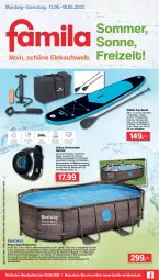 Gazetka promocyjna Famila - Prospekte - Gazetka - ważna od 18.06 do 18.06.2022 - strona 1 - produkty: abdeckplane, adapter, Apple, Aufkleber, fenster, Garten, gartenschlauch, kleber, kleid, Kleidung, Mode, pool, schlauch, smartwatch, Tasche, tee, Ti, wasser, weck