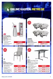 Gazetka promocyjna Metro - Online: Wochen-Angebote - Gazetka - ważna od 11.05 do 11.05.2025 - strona 2 - produkty: angebot, Behälter, edelstahl, eis, latte, LG, Metro, Ria, sahne, sessel, spülmaschinen, stapelsessel, Ti, tisch