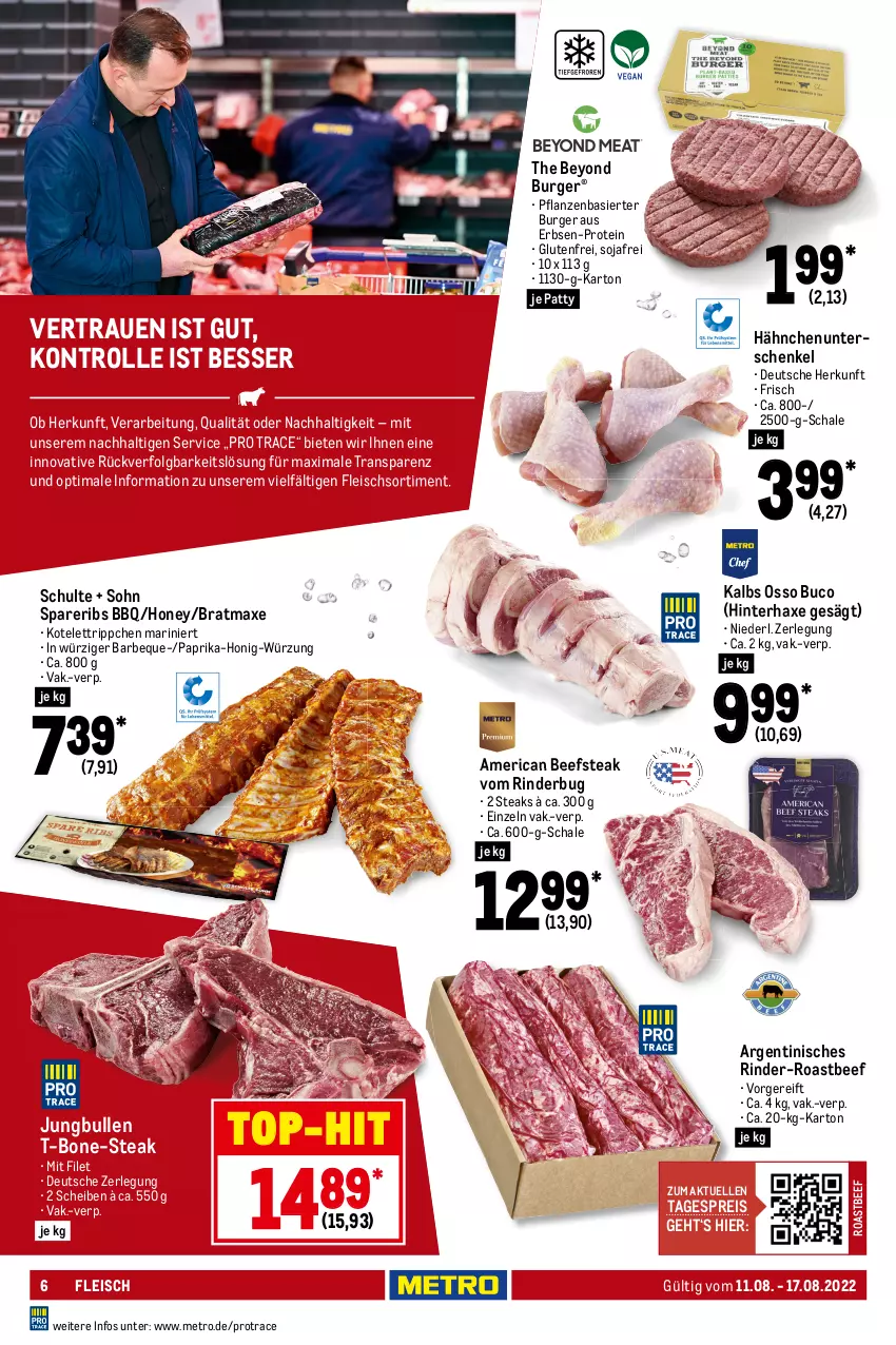 Aktueller Prospekt Metro - Food - von 11.08 bis 17.08.2022 - strona 6 - produkty: aufschnitt, axe, beef, bockwurst, bratmaxe, burger, decke, Deckel, eis, elle, erbsen, filet, fleisch, Haxe, henkel, honig, jungbullen, kotelett, lachs, lamm, lammkeule, lammlachse, LG, Meister, Metro, paprika, pflanze, pflanzen, reis, rind, rinder, roastbeef, Schal, Schale, schenkel, schnitten, soja, spareribs, steak, steaks, Ti, top-hit, wurst, Yo