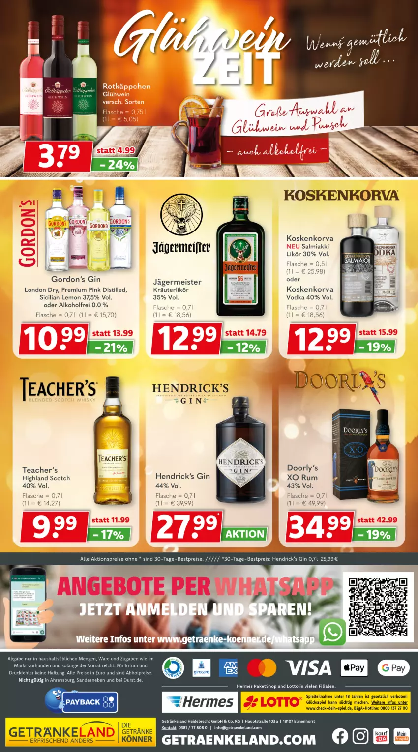 Aktueller Prospekt Getraenkeland - von 28.10 bis 09.11.2024 - strona 6 - produkty: abholpreise, aktionspreis, alkohol, bestpreis, bestpreise, eis, Elan, flasche, Germ, getränk, getränke, gin, gordon, Hendrick's Gin, jägermeister, kräuter, kräuterlikör, likör, london dry, mac, Meister, reis, rum, scotch, Ti, vodka