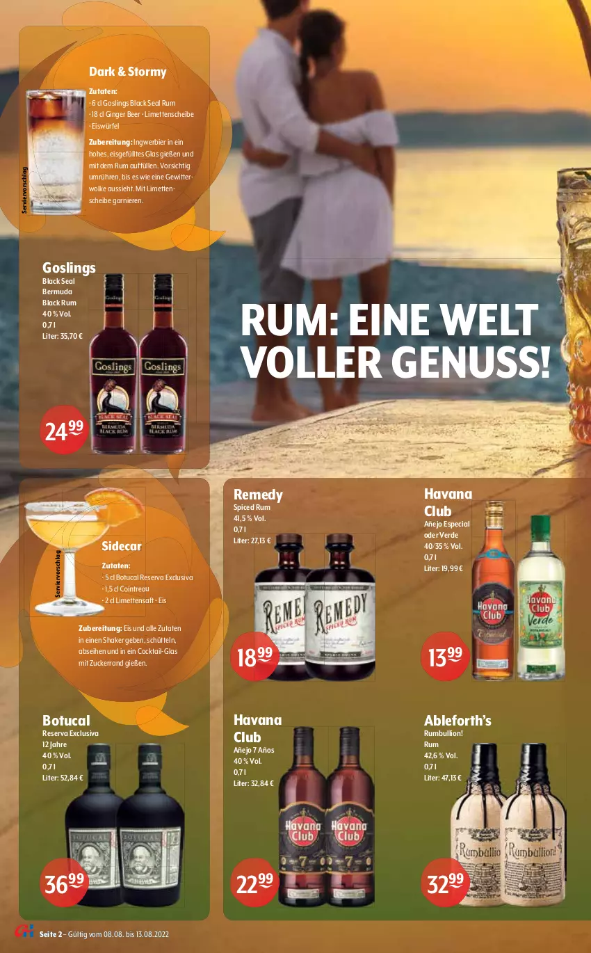 Aktueller Prospekt Getraenke Hoffmann - Prospekte - von 08.08 bis 13.08.2022 - strona 2 - produkty: alkohol, ananas, bermuda, bier, Cap, cocktail, cola, drink, eis, eiswürfel, elle, erde, garnier, gin, ginger, ginger ale, Havana Club, ingwer, kokos, kokosmilch, lack, limette, limetten, lion, Mett, metten, milch, nuss, ohne alkohol, rum, saft, shake, sirup, Ti, tuc, vanille, würfel, zucker