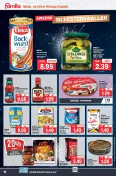 Gazetka promocyjna Famila - Prospekte - Gazetka - ważna od 30.12 do 30.12.2023 - strona 10 - produkty: beutel, blume, blumen, bockwurst, buch, dovgan, eintöpfe, eis, filet, filets, flasche, hawesta, hering, Herings, heringsfilets, knorr, kondensmilch, Kühne, meica, milch, rapsöl, reis, ring, salz, sauce, saucen, schlemmersauce, schlemmersaucen, schlemmertöpfchen, senf, sonnenblume, sonnenblumen, Sonnenblumenkerne, Sprotten, thomy, Ti, Töpfchen, wurst, ZTE, zucker