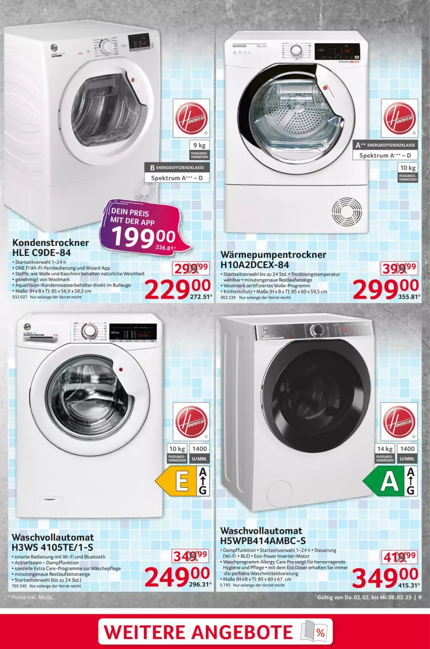 Aktueller Prospekt Selgros - Nonfood - von 02.02 bis 08.02.2023 - strona 9 - produkty: angebot, angebote, aqua, auto, Behälter, elle, fernbedienung, HP, Spezi, Ti, Trockner, wärmepumpentrockner, waschmittel, waschvollautomat, wasser, wolle