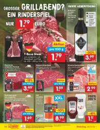 Gazetka promocyjna Netto Marken-Discount - Filial-Angebote - Gazetka - ważna od 03.06 do 03.06.2023 - strona 12 - produkty: aqua, aust, beef, bestpreis, chardonnay, eis, feinkost, filet, filets, fleisch, gin, grill, jungbullen, Käse, lachs, lachsfilet, Nackensteak, nackensteaks, natur, ndk, reis, rind, rinder, Rippen, roastbeef, rotwein, sauce, saucen, schnitten, schwein, schweine, steak, steaks, T-Bone Steak, Ti, tisch, wein, weine, wurst, wurst in selbstbedienung