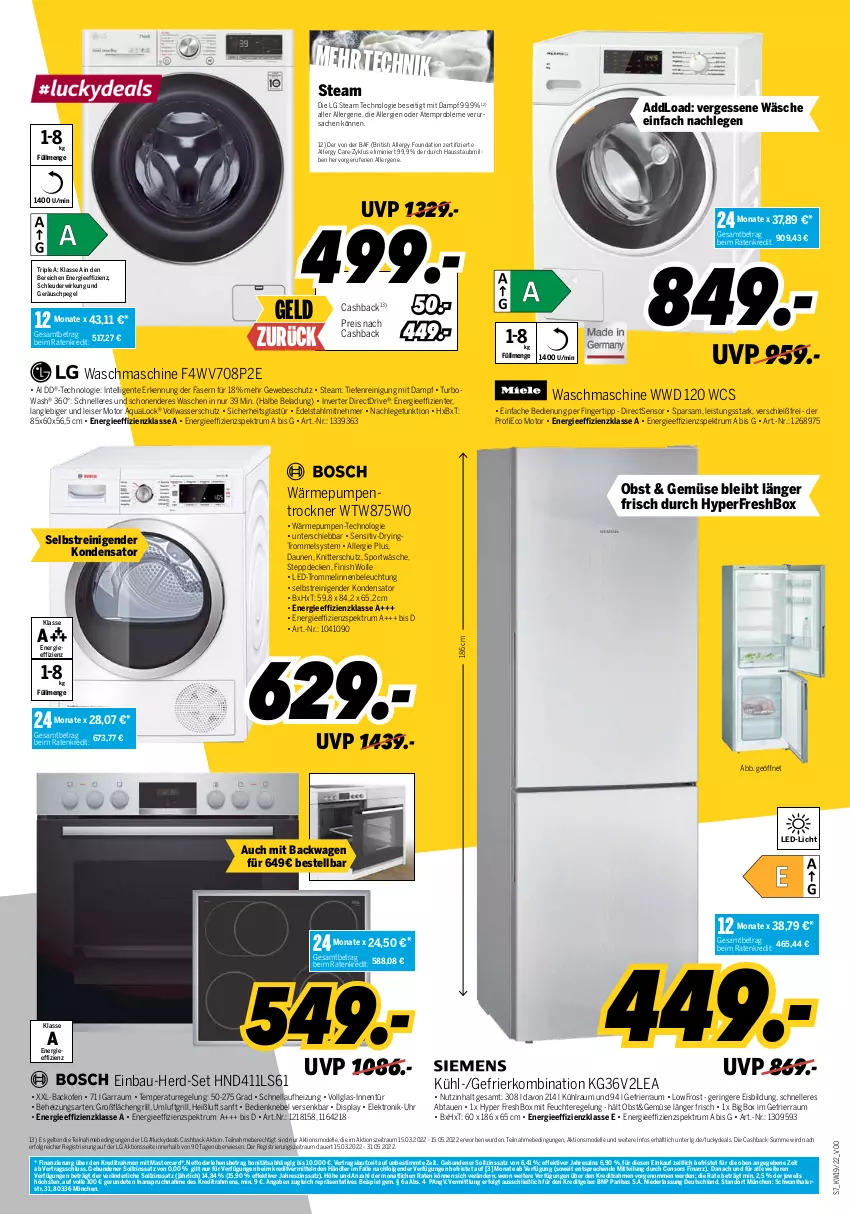 Aktueller Prospekt Medimax - MEDIMAX Prospekt KW19 2022 - von 06.05 bis 12.05.2022 - strona 7 - produkty: aqua, auer, backofen, Bau, beleuchtung, consors finanz, decke, dell, edelstahl, eis, Elektro, elle, ente, erde, Finish, garraum, gefrierkombination, gefu, Glastür, grill, HP, Intel, led-licht, LG, mastercard, Mode, obst, Ofen, Reinigung, reis, ring, rum, sac, Spektrum, Sport, Steppdecke, Ti, Trockner, trommel, uhr, wärmepumpentrockner, waschmaschine, wasser, wolle