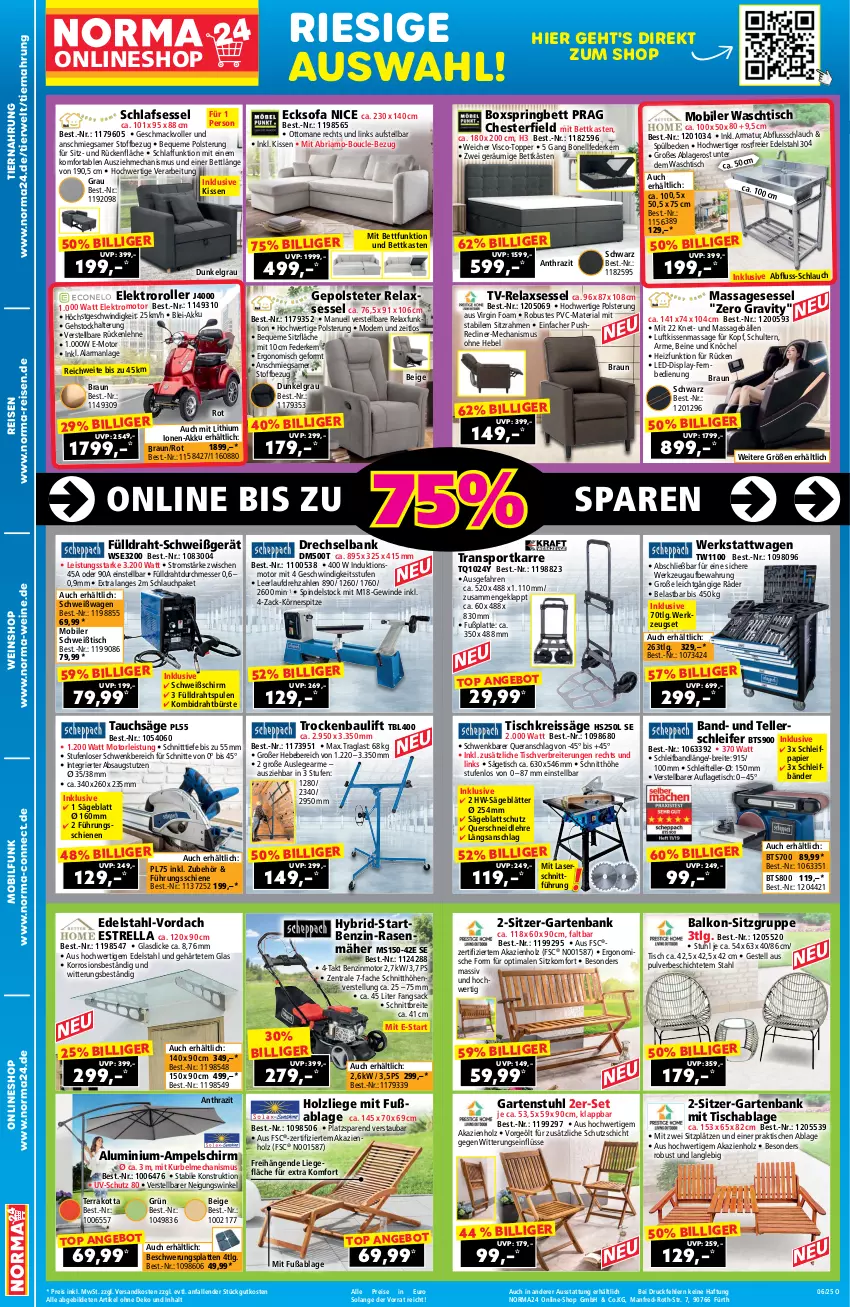 Aktueller Prospekt Norma - Norma - von 24.01 bis 09.02.2025 - strona 2 - produkty: akku, ampelschirm, angebot, armatur, Bank, Bau, Bebe, bett, bettkasten, braun, Brei, bürste, Clin, Draht, edelstahl, eier, eis, Elektro, Elektroroller, elle, federkern, fernbedienung, Garten, gartenbank, gartenstuhl, gin, gsw, Holz, HP, kissen, latte, LG, Liege, mac, messer, Mode, ndk, papier, Q10, rasen, rasenmäher, reis, reiss, rel, relaxsessel, Ria, ring, Roller, rückenlehne, rwe, sac, säge, schlauch, sessel, Sofa, Sport, stuhl, Tauchsäge, teller, Ti, tiernahrung, tisch, Tischkreissäge, topper, transportkarre, und bettkasten, uv-schutz, waschtisch, wein, weine, weinshop, werkzeug