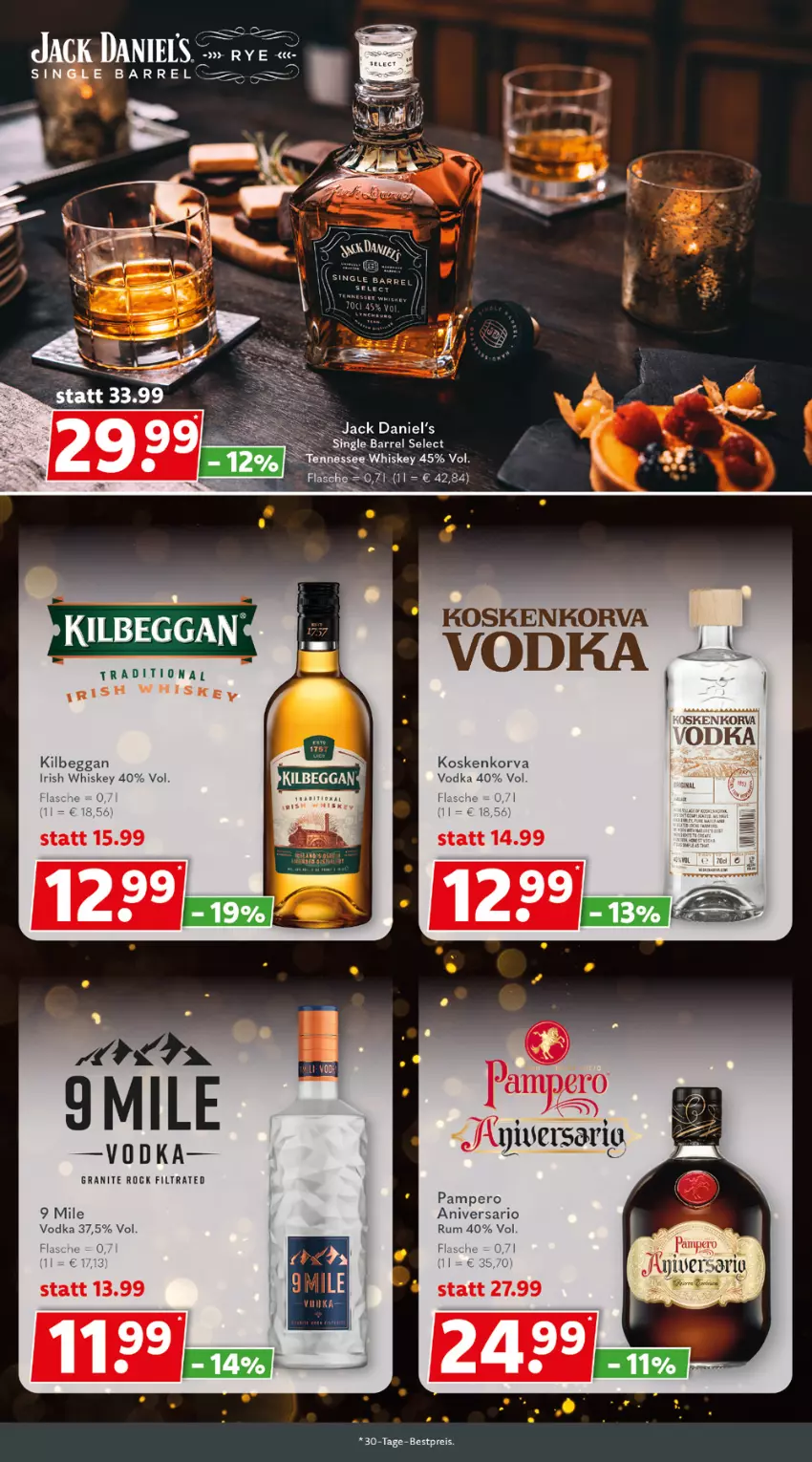 Aktueller Prospekt Getraenkeland - von 28.11 bis 10.12.2022 - strona 6 - produkty: bestpreis, eis, flasche, irish whiskey, jack daniel, jack daniels, kilbeggan, reis, rel, rum, Ti, vodka, whiskey