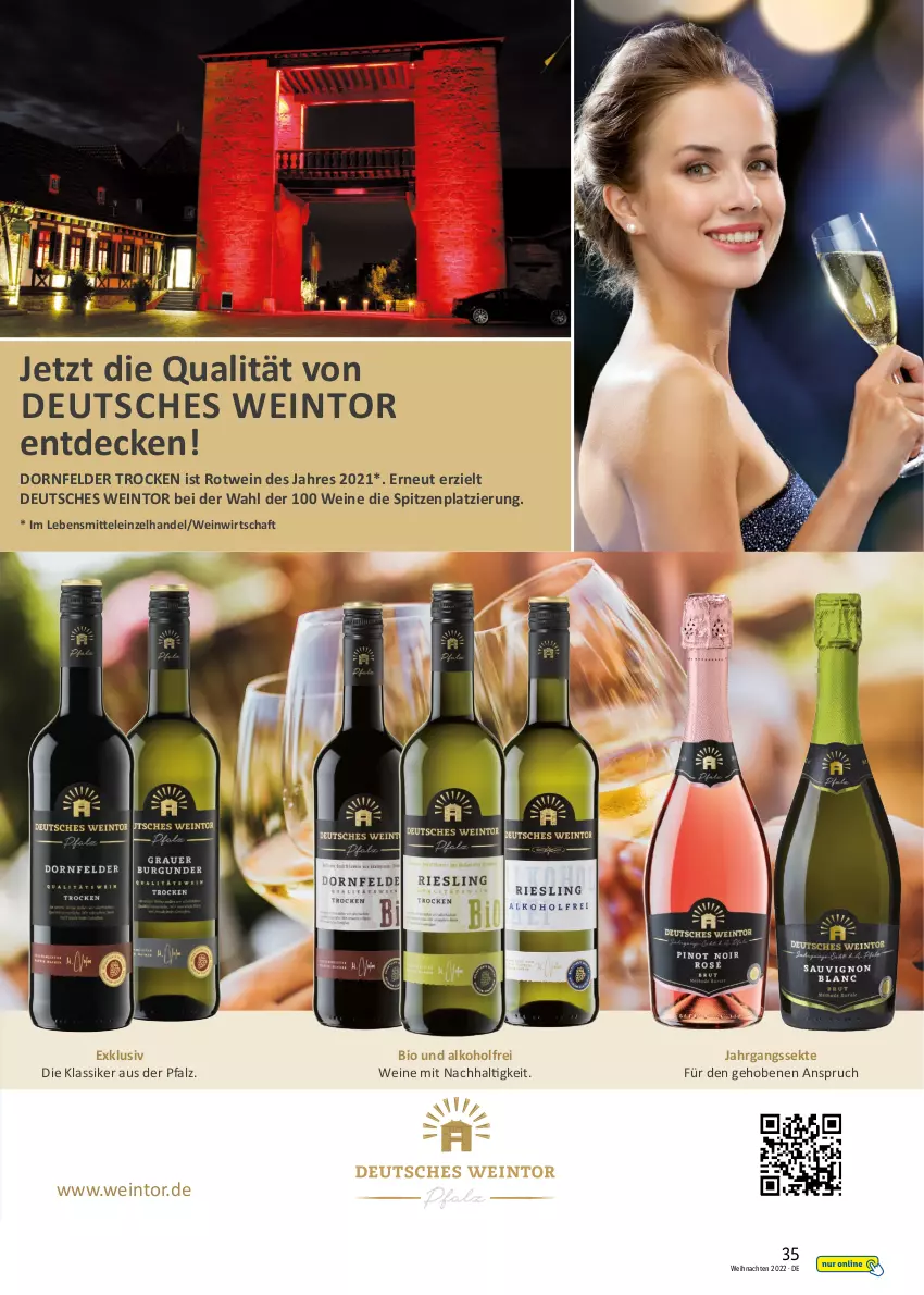 Aktueller Prospekt Lidl - Entspannte Adventszeit - von 09.11 bis 30.11.2022 - strona 35 - produkty: alkohol, bio, decke, dornfelder, jahrgangssekt, lebensmittel, rotwein, sekt, Ti, weihnachten, wein, weine