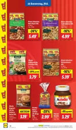 Gazetka promocyjna Lidl - Aktionsprospekt - Gazetka - ważna od 01.07 do 01.07.2023 - strona 44 - produkty: alesto, butter, Cashew, cashewkerne, eis, erdnuss, ferrero, ndk, nuss, nutella, pistazien, preisvorteil, reis, salz, Schal, Schale, sirup, Sondey, Ti, waffeln, walnuss, walnusskerne