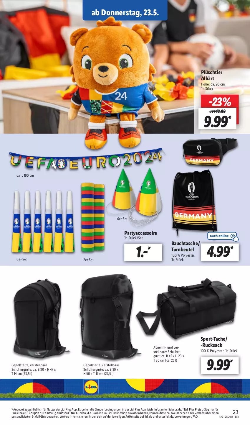 Aktueller Prospekt Lidl - Aktionsprospekt - von 21.05 bis 25.05.2024 - strona 27 - produkty: ACC, angebot, Bau, beutel, coupon, eis, Persona, Plüsch, reis, rucksack, sac, schultergurt, Sport, Tasche, Ti