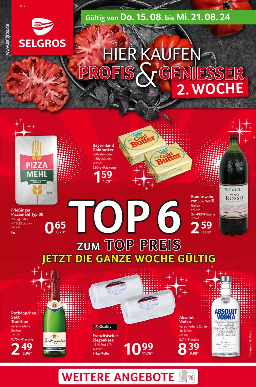 Aktueller Prospekt Selgros - Food - von 15.08 bis 21.08.2024 - strona 1 - produkty: bett