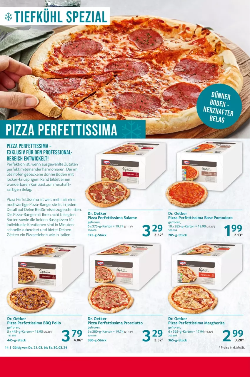 Aktueller Prospekt Selgros - Food - von 21.03 bis 30.03.2024 - strona 14 - produkty: Dr. Oetker, eis, elle, geback, margherita, Ofen, pizza, prosciutto, reis, saft, schnitten, sim, steinofen, Ti, WICK