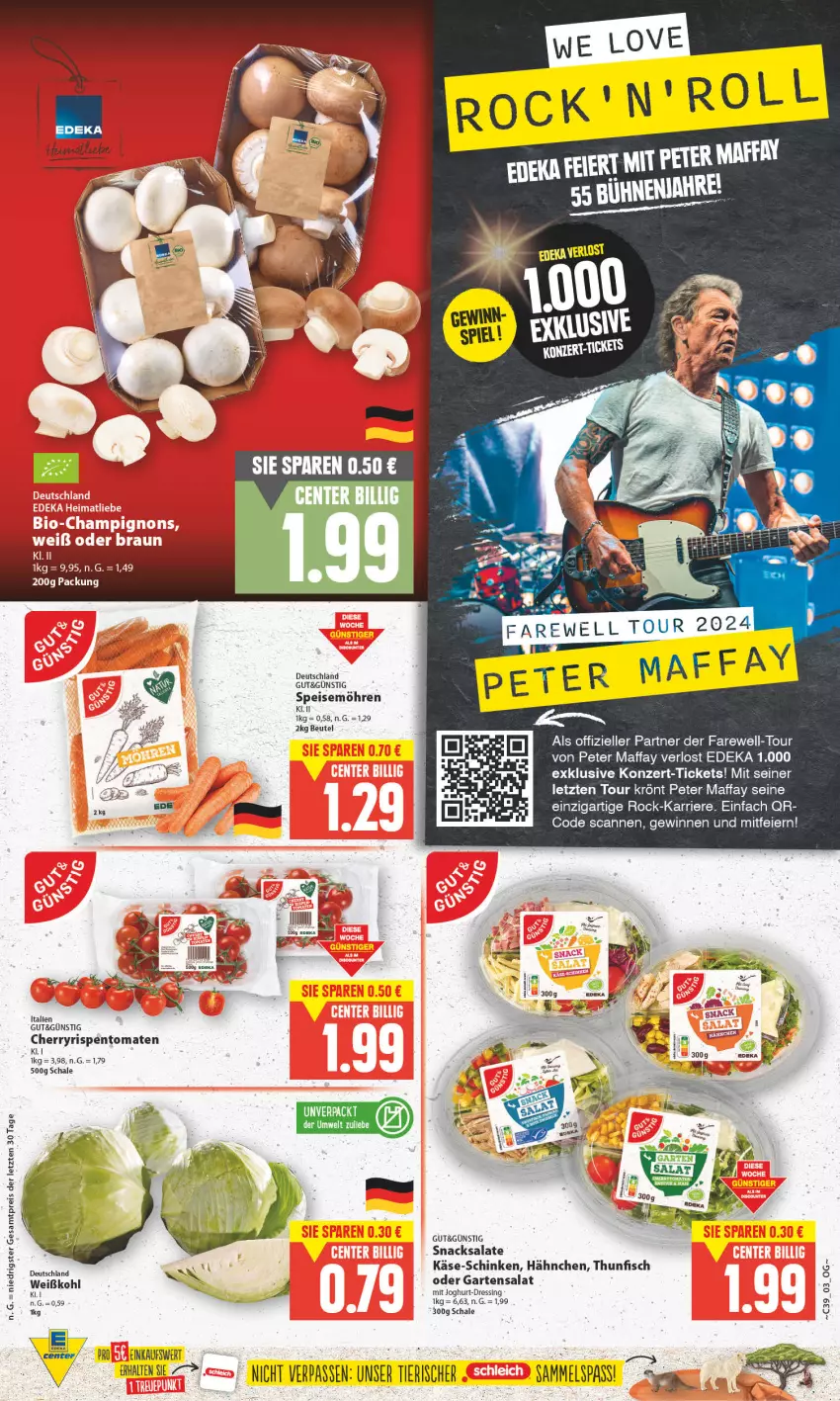 Aktueller Prospekt Edeka - Angebote der Woche - von 25.09 bis 30.09.2023 - strona 3 - produkty: beutel, deka, dressing, eier, eis, elle, ente, fisch, Garten, joghur, joghurt, Käse, möhren, reis, rispentomaten, salat, salate, Schal, Schale, schinken, snack, snacks, speisemöhren, thunfisch, Ti, tomate, tomaten, Weißkohl, ZTE