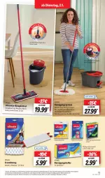 Gazetka promocyjna Lidl - Aktionsprospekt - Gazetka - ważna od 06.01 do 06.01.2024 - strona 19 - produkty: Allzwecktücher, dell, eimer, jumbo, kraft, mikrofaser, Mikrofasertücher, Mode, rama, Reinigung, ring, schwamm, Teleskop, teleskopstiel, Ti, tücher, vileda, weck