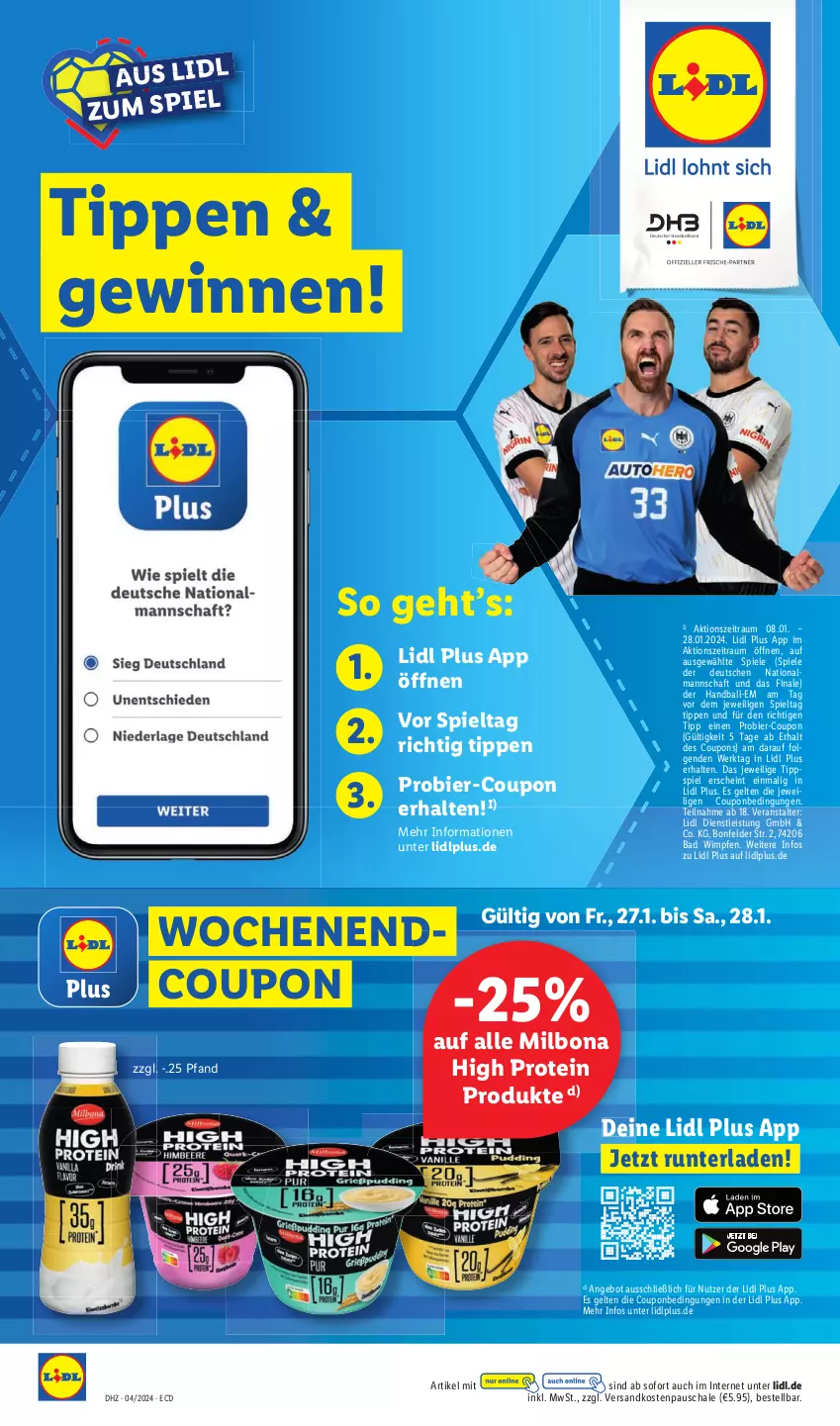 Aktueller Prospekt Lidl - Aktionsprospekt - von 22.01 bis 27.01.2024 - strona 12 - produkty: angebot, Bad, ball, bier, Bona, coupon, coupons, eis, LG, Milbona, ndk, Schal, Schale, Spiele, Ti