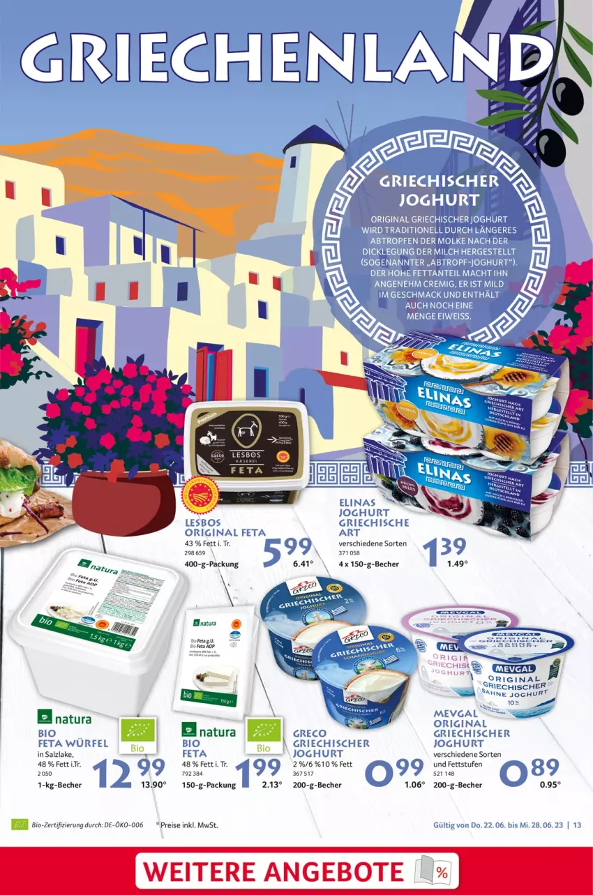 Aktueller Prospekt Selgros - Food - von 22.06 bis 28.06.2023 - strona 13 - produkty: angebot, angebote, Becher, bio, eis, feta, gin, Käse, natur, natura, reis, salz, tee, Ti