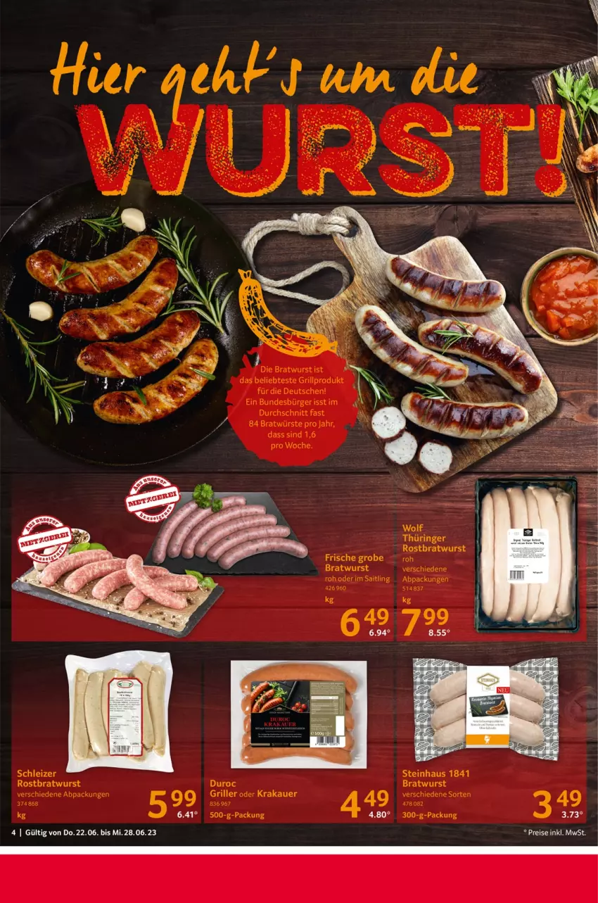 Aktueller Prospekt Selgros - Food - von 22.06 bis 28.06.2023 - strona 4 - produkty: auer, bratwurst, eis, grill, krakauer, reis, rostbratwurst, steinhaus, Ti, wurst