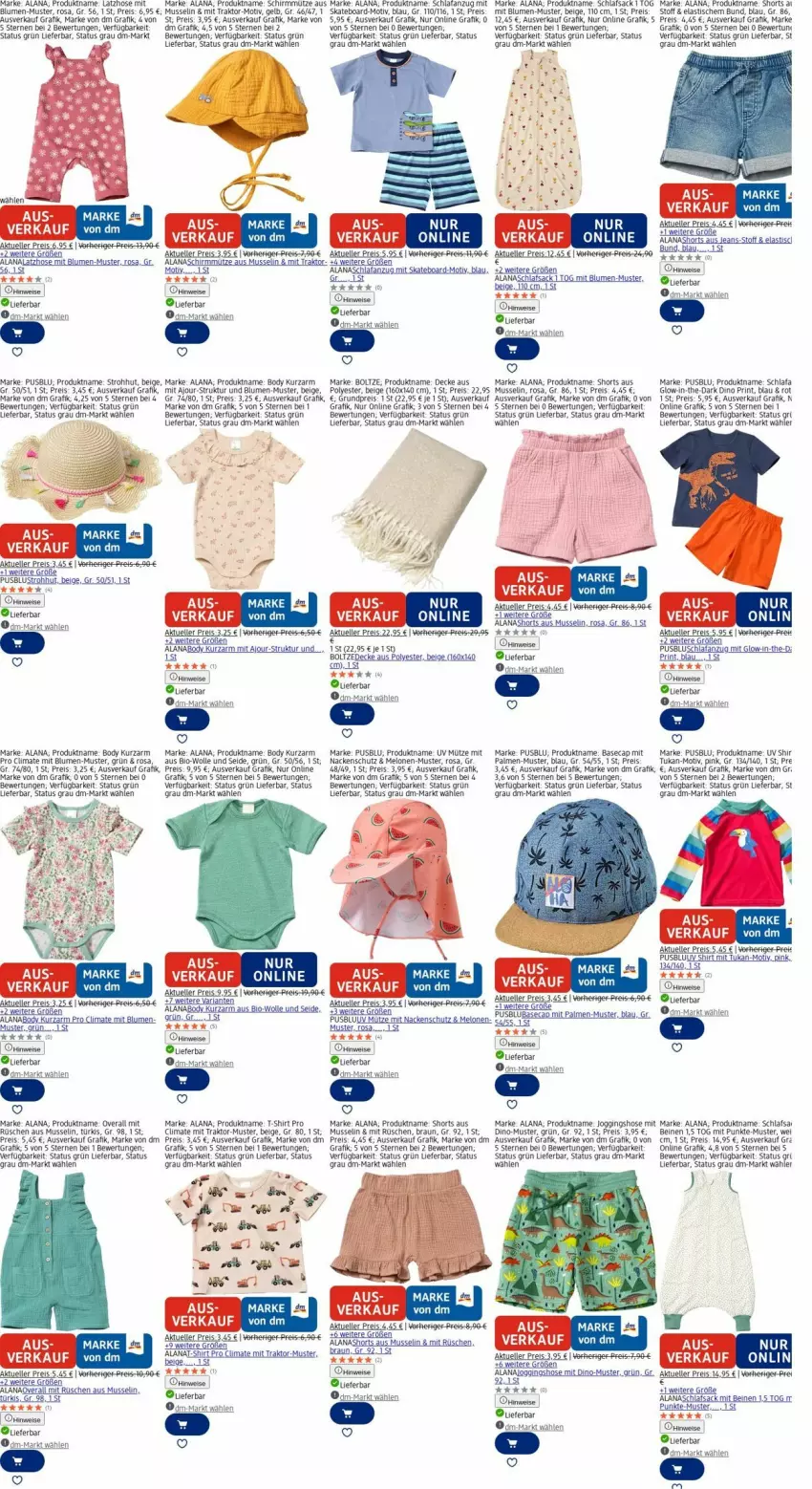 Aktueller Prospekt Dm Drogerie - Prospekte - von 22.09 bis 01.10.2025 - strona 6 - produkty: Anzug, asti, Berger, bio, blume, blumen, body, braun, Cap, decke, eis, elle, gin, hose, jeans, Latzhose, mac, melone, melonen, Mütze, Overall, reis, Ria, sac, Schlafanzug, schlafsack, shirt, shorts, Skateboard, Strohhut, T-Shirt, Ti, tisch, usb, wein, weine, wolle