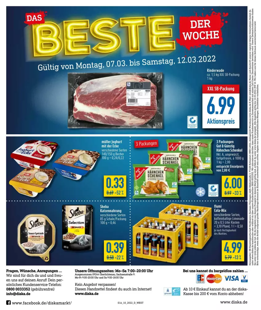 Aktueller Prospekt Diska - Prospekte - von 07.03 bis 12.03.2022 - strona 16 - produkty: angebot, angebote, Astra, cin, deka, eis, ente, henkel, katzennahrung, rind, rinder, ring, sac, Schal, Schale, schenkel, tee, telefon, Ti, uhr