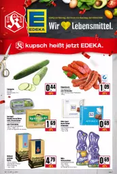 Gazetka promocyjna Kupsch - Angebote der Woche - Gazetka - ważna od 09.04 do 09.04.2022 - strona 1 - produkty: Becher, butter, dallmayr, dallmayr prodomo, deka, gin, gurke, HP, irische butter, kaffee, kerrygold, knacker, kräuter, milka, pasta, prodomo, ritter, ritter sport, salat, Salatgurke, schoko, schokolade, Sport, Ti