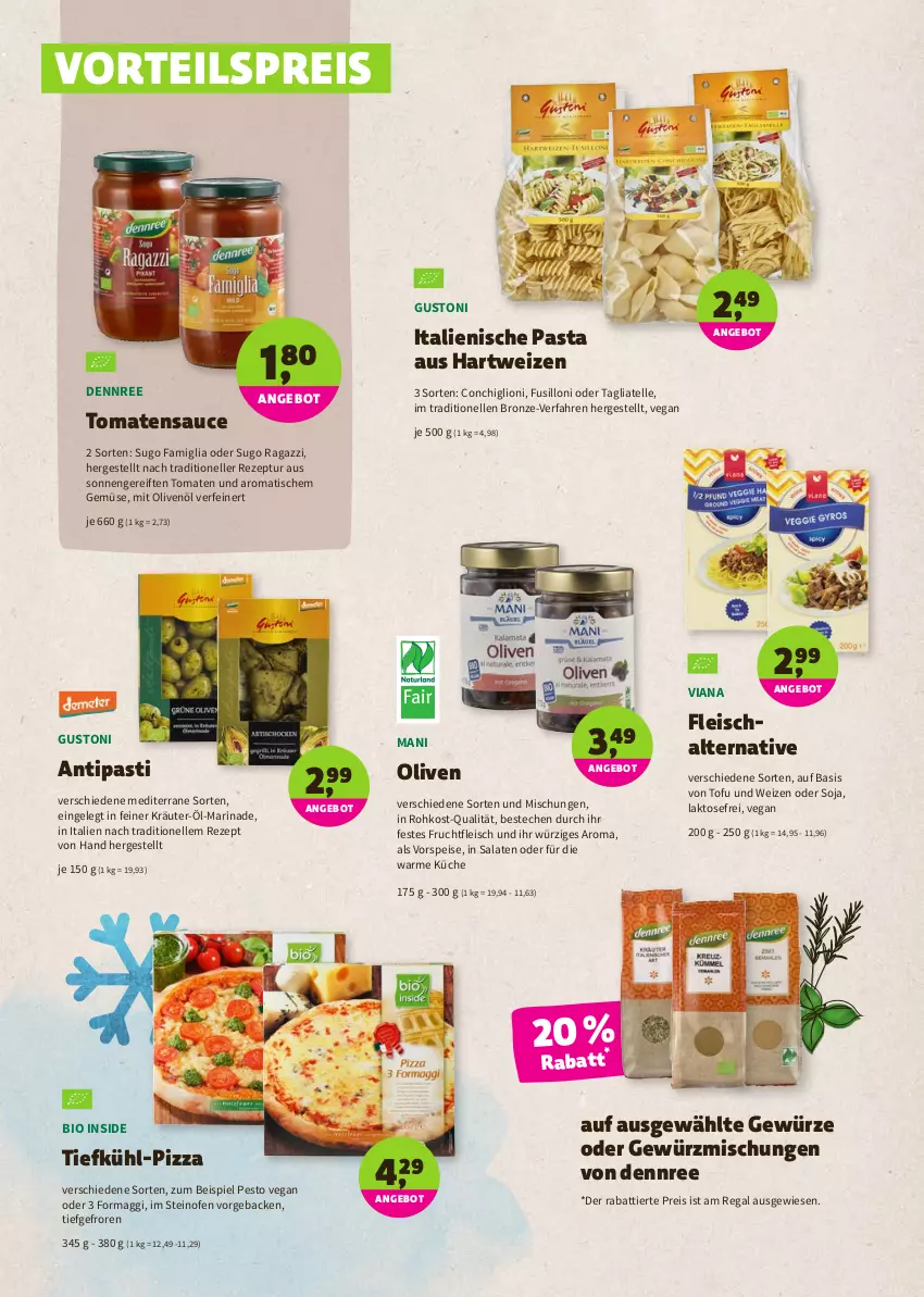 Aktueller Prospekt Denns Biomarkt - Prospekte - von 08.06 bis 21.06.2022 - strona 4 - produkty: angebot, antipasti, asti, bio, dennree, eis, elle, fleisch, Fleischalternative, frucht, fruchtfleisch, geback, gewürz, Gewürzmischung, hartweizen, italienische pasta, kräuter, küche, lion, maggi, marinade, Ofen, olive, oliven, olivenöl, pasta, pesto, pizza, regal, reis, rezept, salat, salate, sauce, Schal, soja, steinofen, Sugo, tagliatelle, Ti, tisch, Tofu, tomate, tomaten, tomatensauce, vorspeise, vorteilspreis