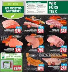 Gazetka promocyjna Hit - Prospekte - Gazetka - ważna od 23.04 do 23.04.2022 - strona 4 - produkty: auer, Bau, bauchscheiben, bio, braten, bratwurst, curry, currywurst, eis, elle, ente, fleisch, gulasch, Kette, kotelett, krustenbraten, Meister, Mett, monitor, nackenkoteletts, natur, pfanne, pfannen, pute, reis, Ria, rind, rinder, Rinderroulade, rinderrouladen, ring, rostbratwurst, rouladen, sauce, Schal, Schale, schinken, schwein, schweine, schweinerücken, spitzenqualität, Sport, steak, steaks, teller, Ti, Tiere, tisch, wein, weine, wurst, ZTE