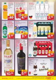 Gazetka promocyjna Netto Marken-Discount - Filial-Angebote - Gazetka - ważna od 19.02 do 19.02.2022 - strona 21 - produkty: Alwa, angebot, aperitif, berliner, berliner kindl, Cap, capri-sun, cola, eis, fleisch, früchte, gerolsteine, gerolsteiner, grill, Jubiläums, kirsch, kirsche, likör, lillet, limo, limonade, limonaden, mango, mineralwasser, nordbrand, oder radler, orange, pfeffer, pfefferminzlikör, pils, pilsener, pilsner, Pinot, pinot grigio, primitivo, radler, reis, ring, rotwein, Spreequell, steiner, Ti, vita, Vita C, vitrex, wasser, wein, Wild, ZTE