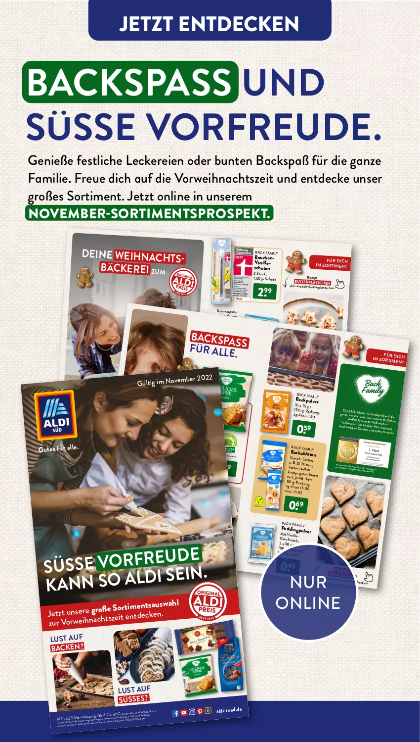 Aktueller Prospekt AldiSud - IN ZWEI WOCHEN - von 12.12 bis 17.12.2022 - strona 18 - produkty: aldi, auto, Bau, bier, bourbon, bourbonvanille, butter, Clin, decke, eis, elle, ente, gelatine, haselnuss, keks, kekse, kokos, Lätzche, LG, mac, mandel, mandeln, nuss, pudding, reis, rezept, rwe, Tannenbaum, Ti, tisch, vanille, zucker