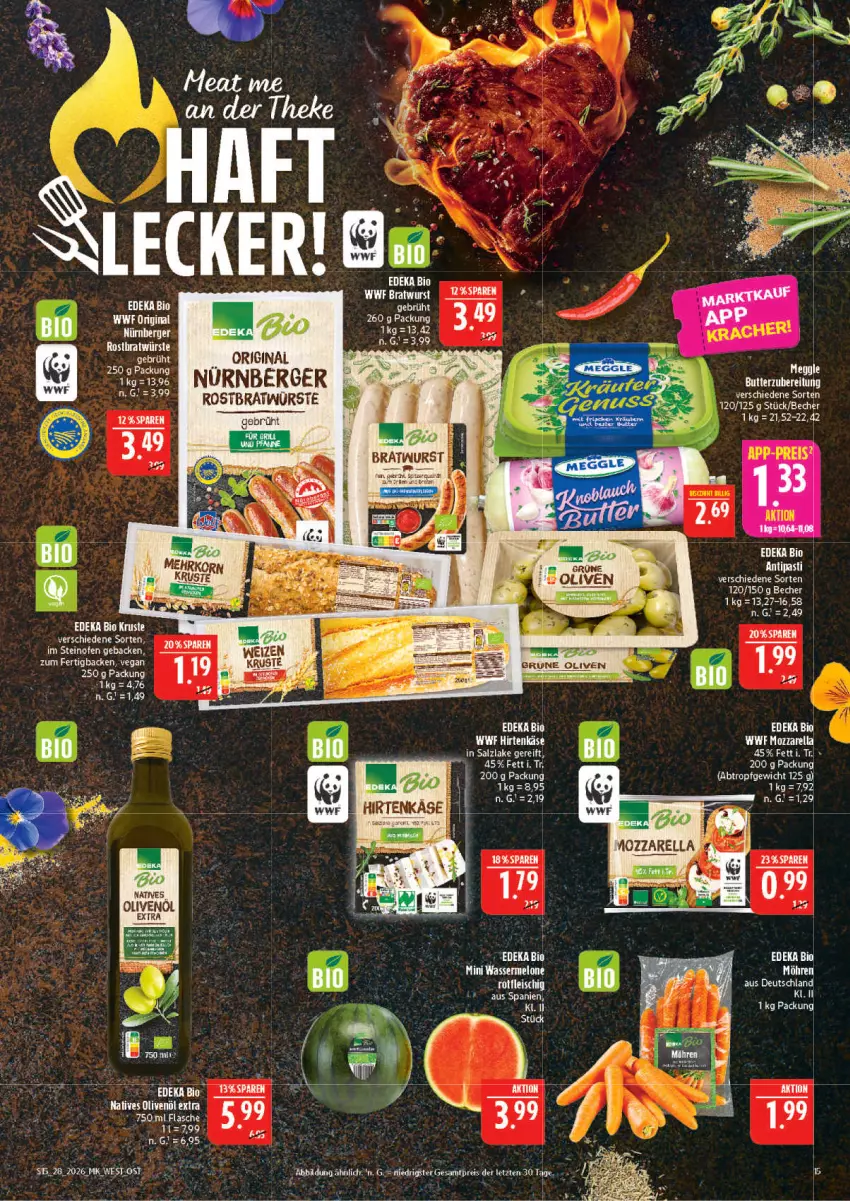 Aktueller Prospekt Marktkauf - Prospekt - von 05.07 bis 11.07.2026 - strona 15 - produkty: Becher, Berger, bio, butter, deka, edeka bio, ente, gin, HP, melone, salz, tee, Ti, wasser, wassermelone