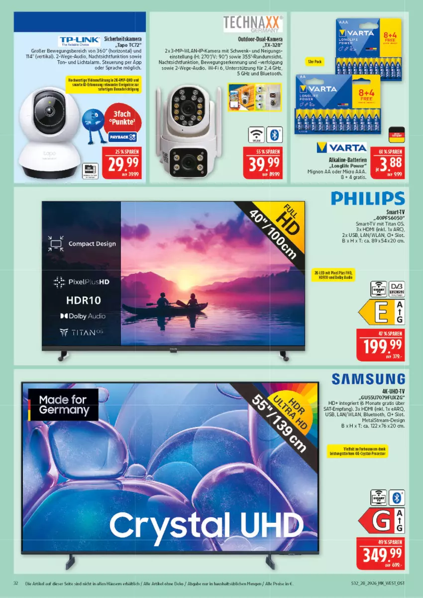 Aktueller Prospekt Marktkauf - Prospekt - von 05.07 bis 11.07.2026 - strona 32 - produkty: batterie, batterien, eis, Germ, HDMI, kamera, LG, longlife, reis, Ti, uhd, UHD-TV, usb