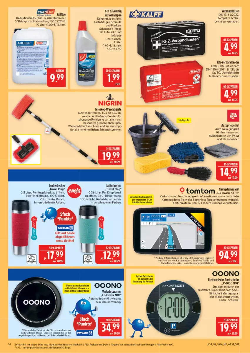 Aktueller Prospekt Marktkauf - Prospekt - von 05.07 bis 11.07.2026 - strona 34 - produkty: aust, auto, Bau, Becher, Diesel, eis, Elektro, elle, isolierbecher, kamera, Kameras, kraft, lack, Lacke, Laufen, navigationsgerät, ndk, PKWs, Reinigung, reis, Ria, schlauch, Tasche, Teleskop, Ti, tisch, tomtom, topf, travel mug, wasser, Wasserschlauch, Windschutz, ZTE