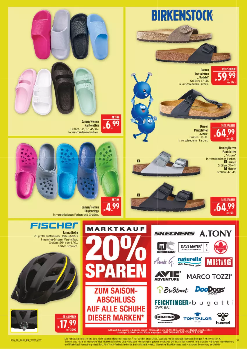 Aktueller Prospekt Marktkauf - Prospekt - von 05.07 bis 11.07.2026 - strona 39 - produkty: Clogs, eis, Fahrrad, fahrradhelm, fisch, fische, Hylo, Laufen, Leuchte, natur, Naturella, pantolette, pantoletten, reis, rel, ring, schuhe, skechers, Sport, Ti