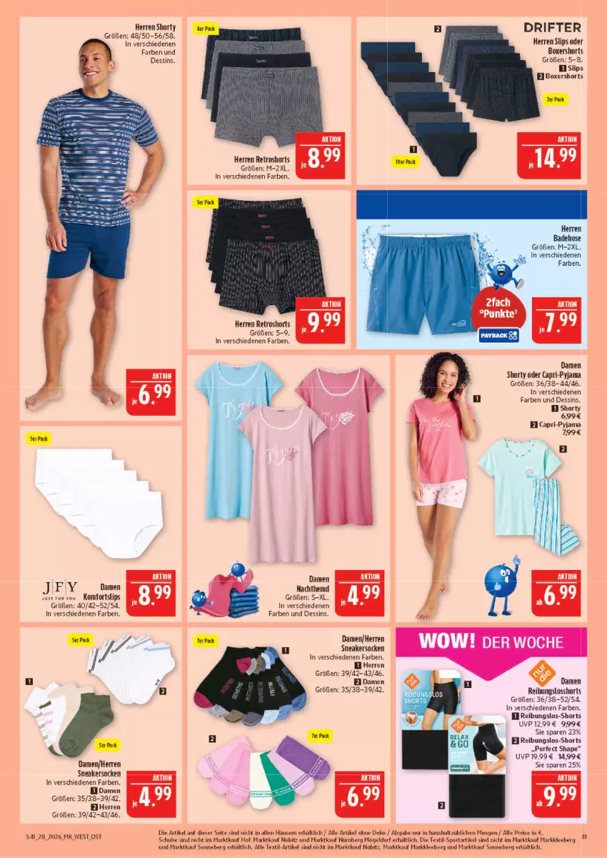 Aktueller Prospekt Marktkauf - Prospekt - von 05.07 bis 11.07.2026 - strona 41 - produkty: Bad, Badehose, Cap, damen short, eis, hose, Pyjama, reis, retroshorts, schuhe, shorts, shorty, slip, slips, sneaker, sneakersocken, socken, Sport, Ti, Yo