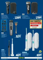 Gazetka promocyjna Metro - Technik Spezial - Gazetka - ważna od 07.04 do 07.04.2021 - strona 23 - produkty: akku, auto, braun, bürste, bürsten, dusche, eis, elle, ente, haarschneider, Jubiläums, ndk, oral-b, rasierer, Reinigung, reinigungsbürste, reis, rel, Schal, schallzahnbürste, Schere, schnellladefunktion, teller, Ti, timer, tisch, wasser, zahnbürste
