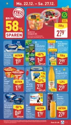Gazetka promocyjna Aldi Nord - Von Montag - Gazetka - ważna od 27.12 do 27.12.2025 - strona 8 - produkty: ACC, antipasti, aprikose, asti, aufstrich, Becher, brot, brotaufstrich, butter, direktsaft, eier, eiersalat, eis, ferrero, flasche, fleisch, fleischsalat, frucht, fruchtfleisch, gin, gnocchi, gurke, hilcona, homann, joghur, joghurt, kartoffel, Kinder, kinder pingui, kräuter, kräuterbutter, maggi, mascarpone, meggle, milch, mit frucht, orange, orangen, orangensaft, paprika, pasta, pfirsich, pingui, Popp, rahmjoghurt, saft, salat, salz, schoko, smoothie, Streichzart, Ti, torte, true fruits, weihenstephan, ZTE