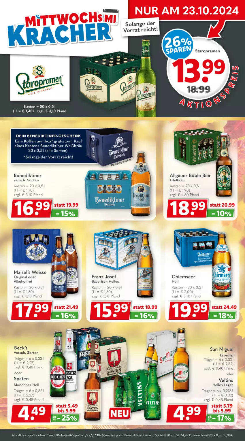 Aktueller Prospekt Getraenkeland - von 14.10 bis 26.10.2024 - strona 3 - produkty: aktionspreis, alkohol, Benediktiner, bestpreis, bestpreise, bier, eis, elle, gin, koffer, LG, mais, reis, Spaten, Spezi, Ti, veltins