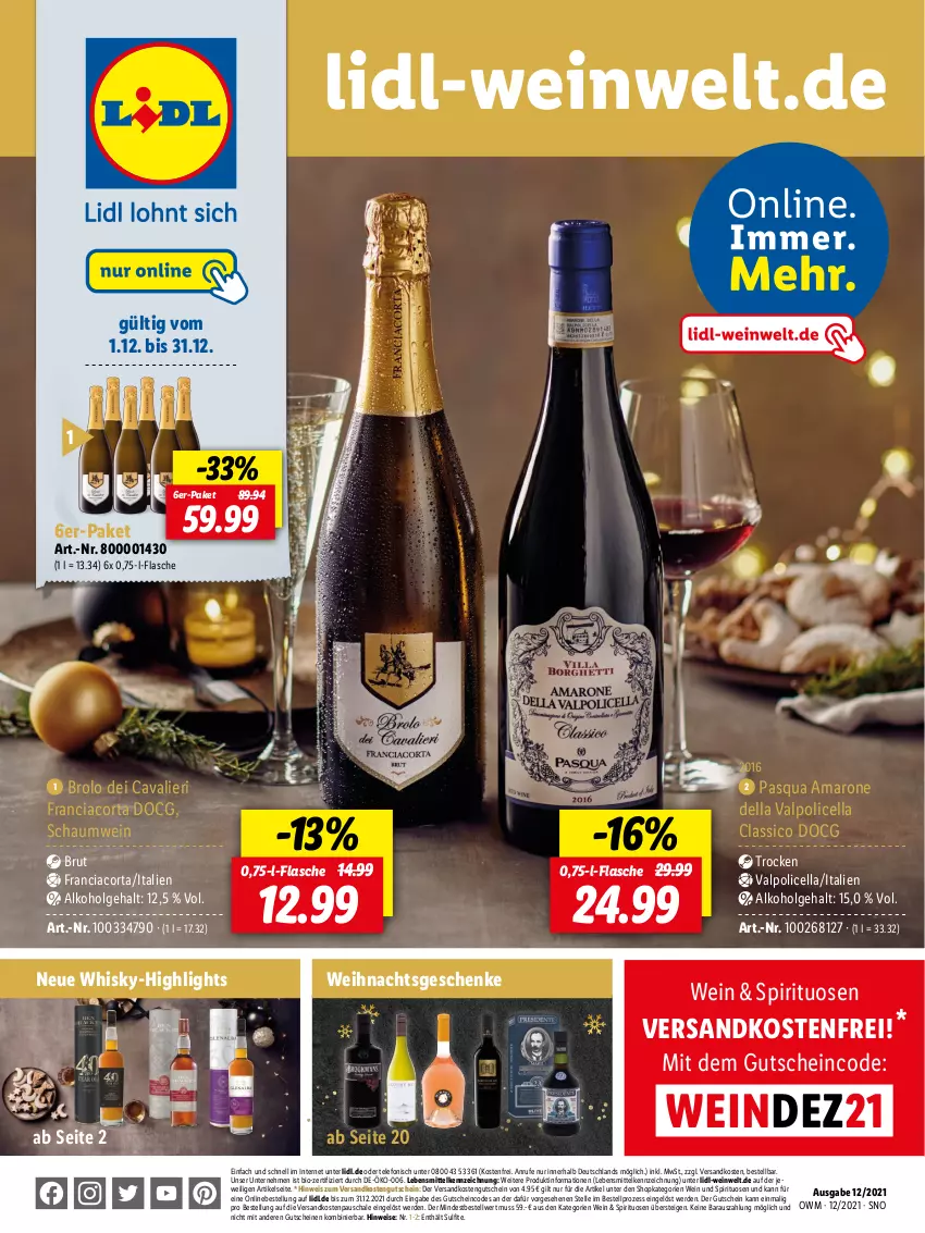 Aktueller Prospekt Lidl - Beste Weine für jeden Anlass - von 29.11 bis 31.12.2021 - strona 1