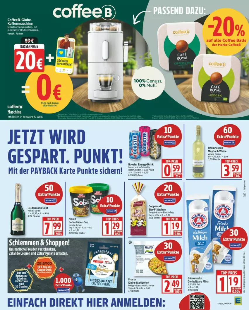 Aktueller Prospekt Edeka - Prospekte - von 05.05 bis 10.05.2025 - strona 7 - produkty: bärenmarke, bier, coppenrath, coupon, drink, eis, flasche, geldermann, gutschein, haltbare milch, HP, maybach, milch, nudel, nuss, Ofen, payback, reis, sekt, wein, weine
