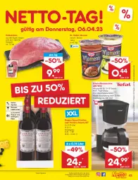 Gazetka promocyjna Netto Marken-Discount - Filial-Angebote - Gazetka - ważna od 08.04 do 08.04.2023 - strona 43 - produkty: angebot, auto, bestpreis, braten, doppio passo, Dr. Oetker, eis, filterkaffee, fleisch, gulasch, kaffee, kaffeemaschine, Käse, Kugel, mousse, passo, primitivo, reis, rosato, rotwein, Schal, tasse, Ti, usb, wein, wurst, wurst in selbstbedienung, ZTE