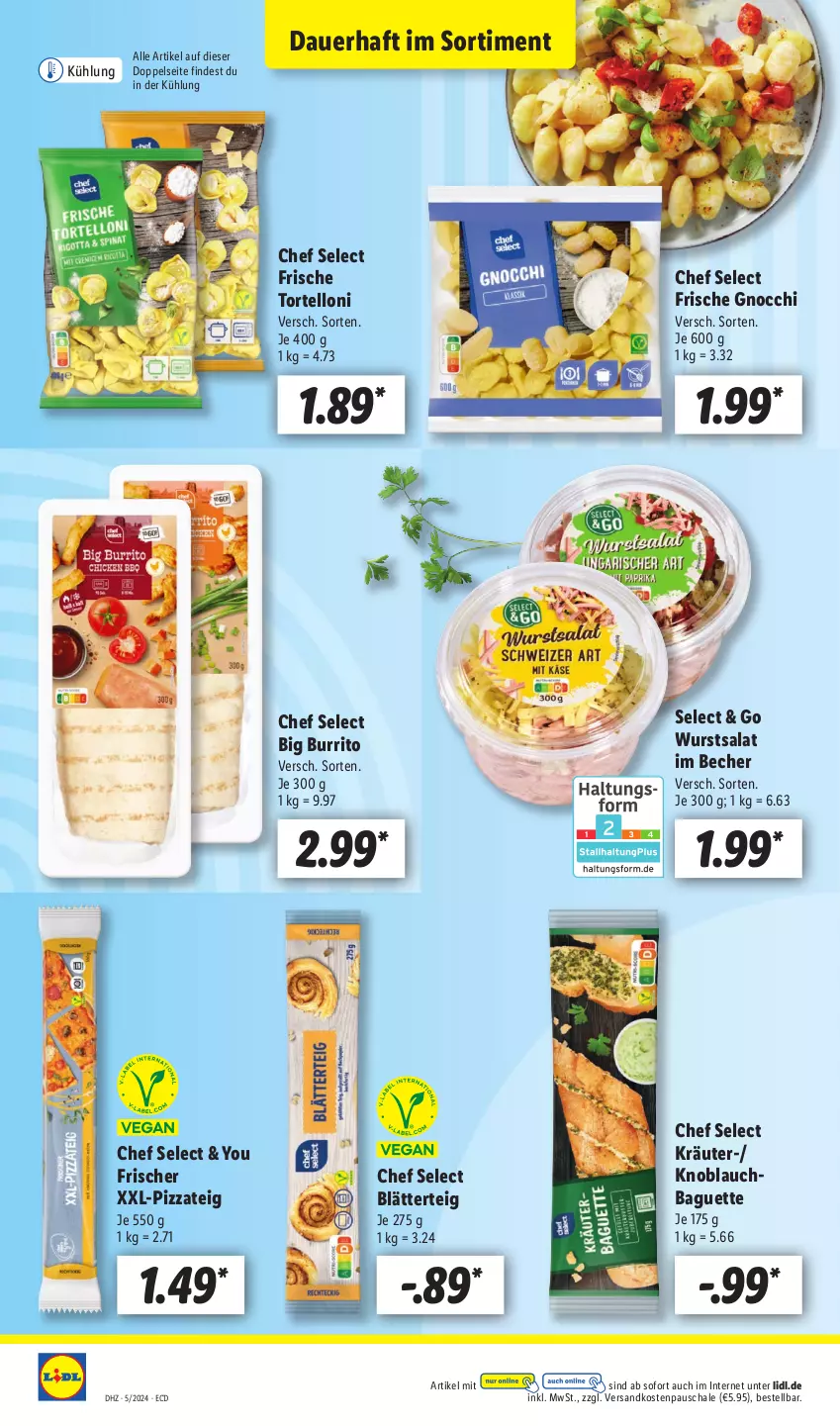 Aktueller Prospekt Lidl - Aktionsprospekt - von 29.01 bis 03.02.2024 - strona 12 - produkty: auer, baguette, Becher, blätterteig, gnocchi, knoblauch, Knoblauchbaguette, kräuter, ndk, pizza, Pizzateig, salat, Schal, Schale, Ti, torte, tortelloni, wurst, Yo