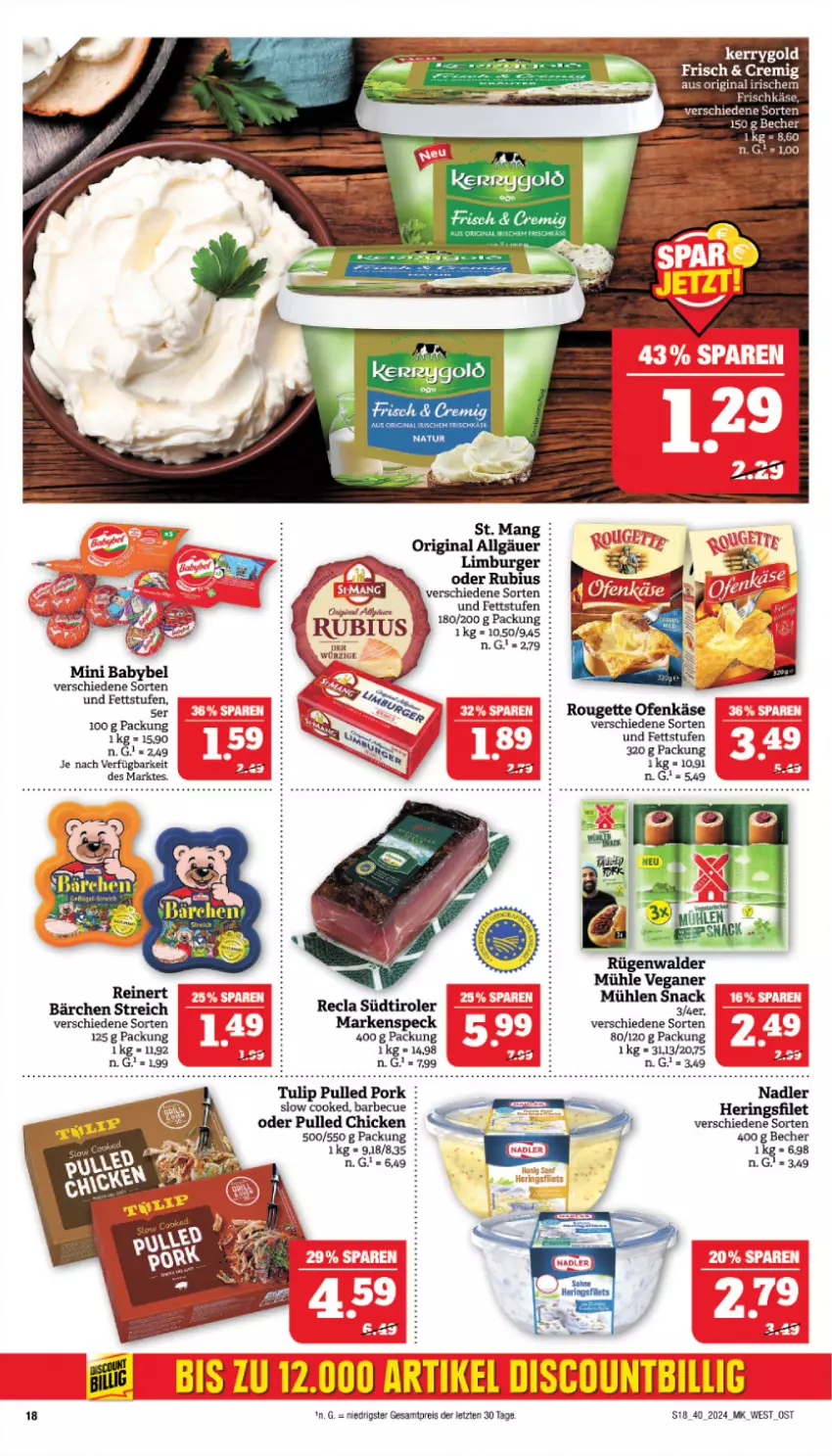 Aktueller Prospekt Marktkauf - Prospekt - von 29.09 bis 05.10.2024 - strona 18 - produkty: babybel, barbecue, Becher, eis, filet, hering, Herings, mini babybel, nadler, Pulled Pork, reinert, reis, ring, snack, Speck, St. Mang, südtiroler, Ti, tulip, ZTE