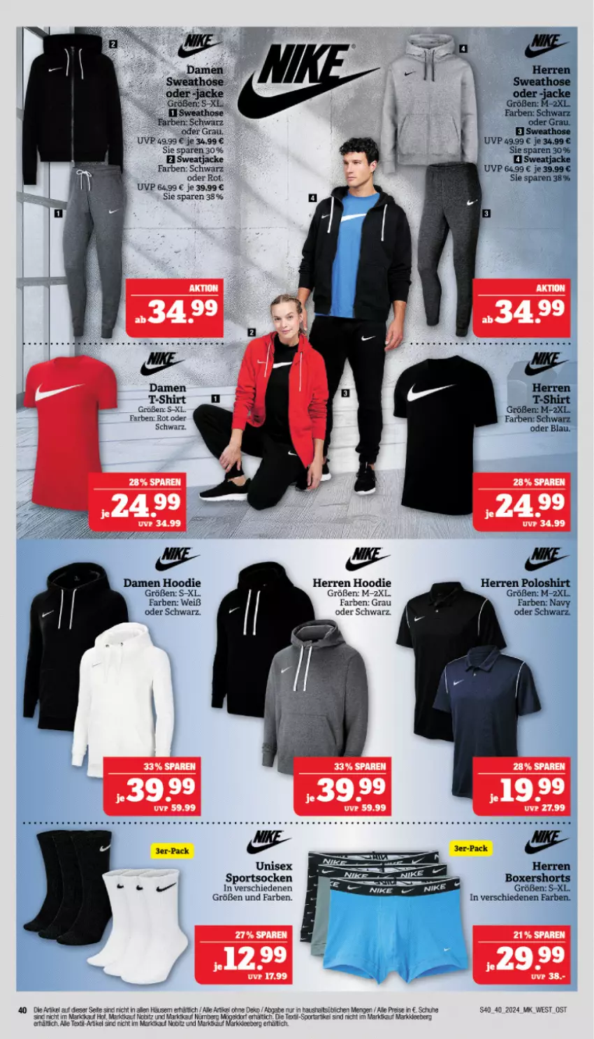 Aktueller Prospekt Marktkauf - Prospekt - von 29.09 bis 05.10.2024 - strona 40 - produkty: eis, Jacke, reis, schuhe, shorts, socken, Sport, sportsocken, sweatjacke, tee, Ti