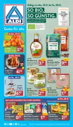 Gazetka promocyjna Aldi Nord - Von Montag - Gazetka - ważna od 30.11 do 30.11.2024 - strona 1 - produkty: aldi, aufstrich, bio, bohne, bohnen, brot, brotaufstrich, cerealien, creme, Crofton, eis, elle, ente, Etagere, flasche, gin, kaffee, kaffee ganze bohnen, karamell, Käse, kasseler, kochschinken, leerdammer, LG, mac, nudel, Nudelgericht, nuss, orange, orangen, saft, schinken, schwein, sim, sirup, teller, Ti, trolli, wein, Yum Yum, ZTE