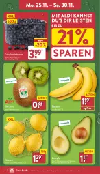 Gazetka promocyjna Aldi Nord - Von Montag - Gazetka - ważna od 30.11 do 30.11.2024 - strona 2 - produkty: aldi, avocado, banane, bananen, beere, beeren, eis, Elan, heidelbeere, heidelbeeren, kiwi, reis, Schal, Schale, Ti, zitrone, zitronen, ZTE