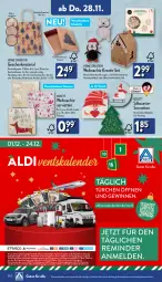 Gazetka promocyjna Aldi Nord - Von Montag - Gazetka - ważna od 30.11 do 30.11.2024 - strona 24 - produkty: aldi, buch, dell, eis, elle, ente, erde, flasche, Germ, Geschenkbox, Geschenkpapier, Geschenktasche, gewinnspiel, gin, gutschein, HP, kuchen, Lebkuchen, lenor, Liege, Mode, papier, perlen, reis, Ria, Serviette, servietten, Tasche, taschen, Ti, ZTE