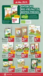 Gazetka promocyjna Aldi Nord - Von Montag - Gazetka - ważna od 30.11 do 30.11.2024 - strona 6 - produkty: aldi, beutel, bio, Bio-Gemüse, Brühe, chips, decke, eis, flasche, gin, Kürbis, meersalz, müsli, reis, riegel, ring, salz, sirup, snack, teigwaren, Ti, trolli, ZTE