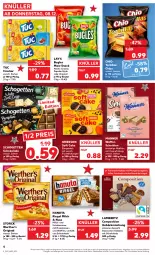 Gazetka promocyjna Kaufland - Gazetka - ważna od 14.12 do 14.12.2022 - strona 4 - produkty: Amber, angebot, beutel, bugles, chips, cracker, creme, eier, eis, frucht, gebäckmischung, gin, griesson, hanuta, kakao, lambertz, lay's, mais, Manner, milch, nacho, nacho cheese, nuss, paprika, reis, riegel, schnitten, schogetten, schoko, schokolade, snack, storck, Ti, tortilla, tortillas, tuc, waffeln, Waffelschnitte, werther's, ZTE